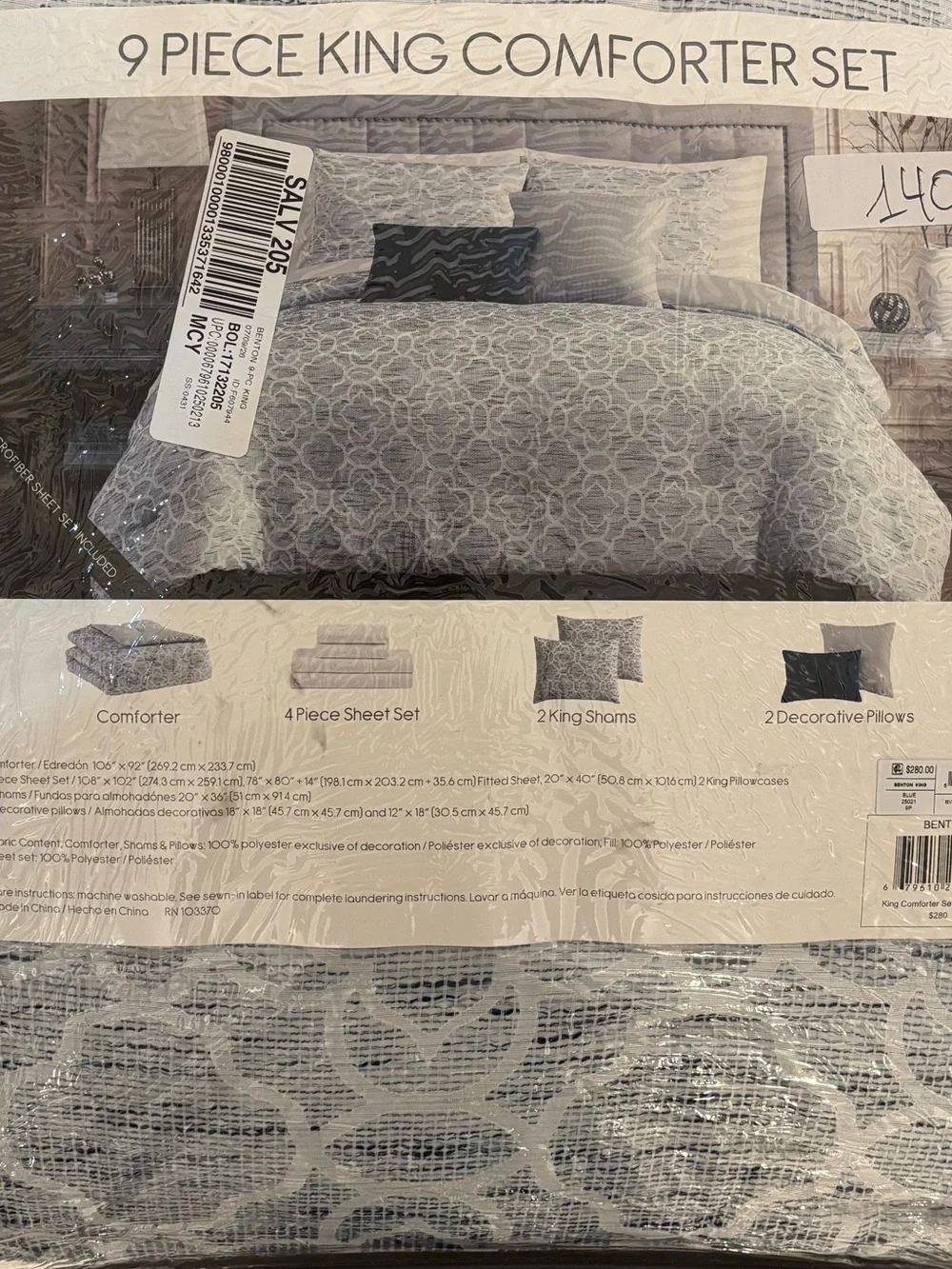 Macy’s Benton Geometric 9-Pc. Comforter Set, King